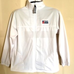 Women’s team USA Olympics white track jacket sz L